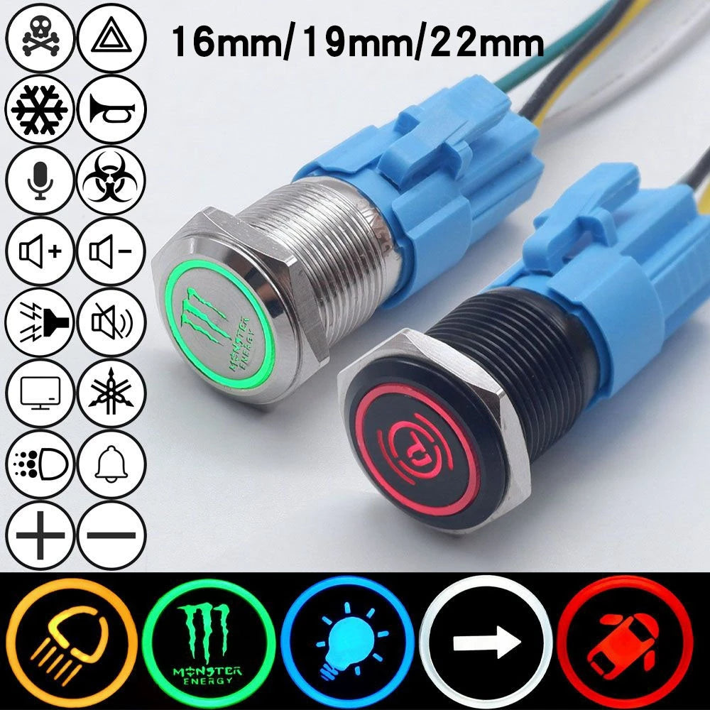 Metal push button switch momentary latching switches