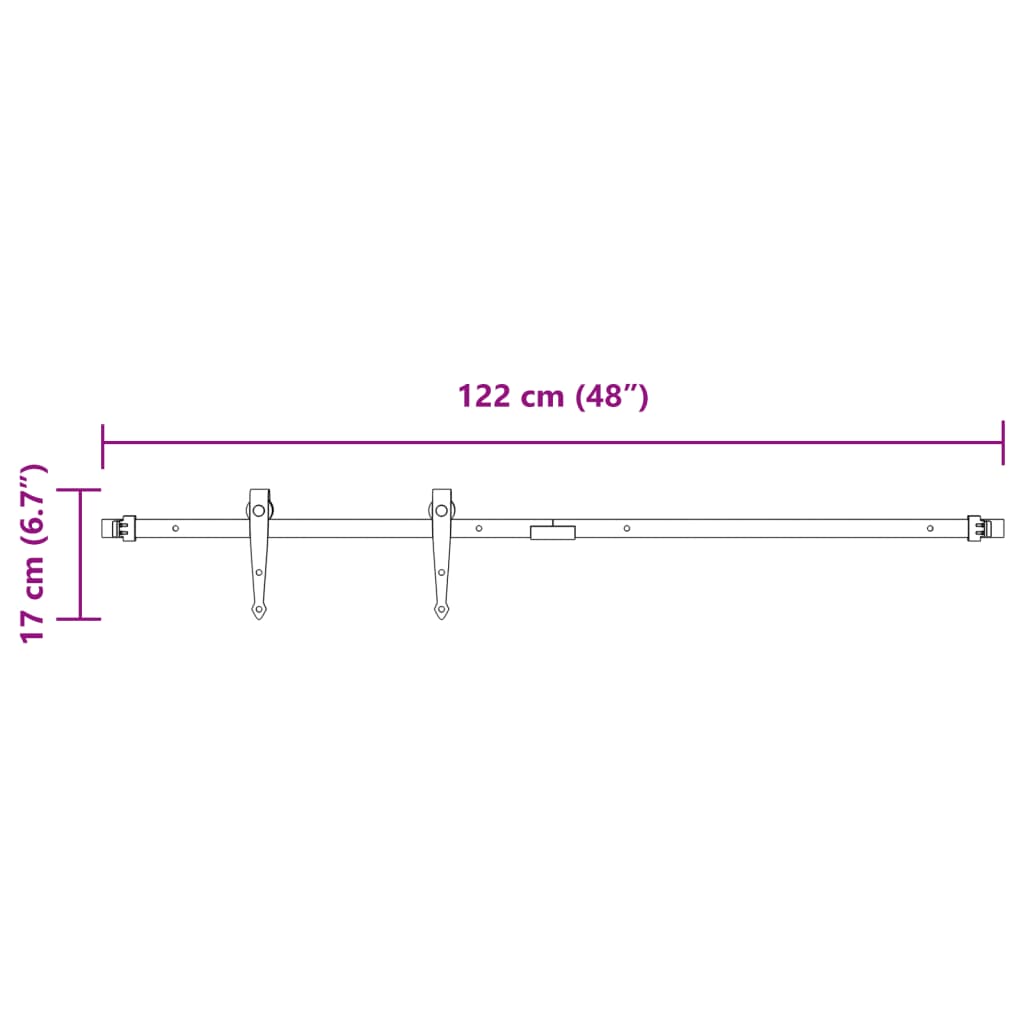 Mini Sliding Door Fitting Set for Cabinet Doors, Carbon Steel, 200