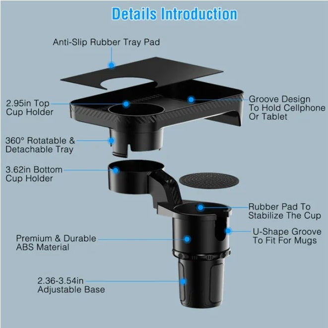 Rotating Car Bottle Holder Expander Adapter