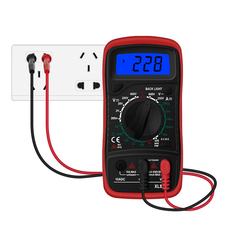 Digital Multimeter – DC/AC Voltage, Current & Resistance Tester - Red