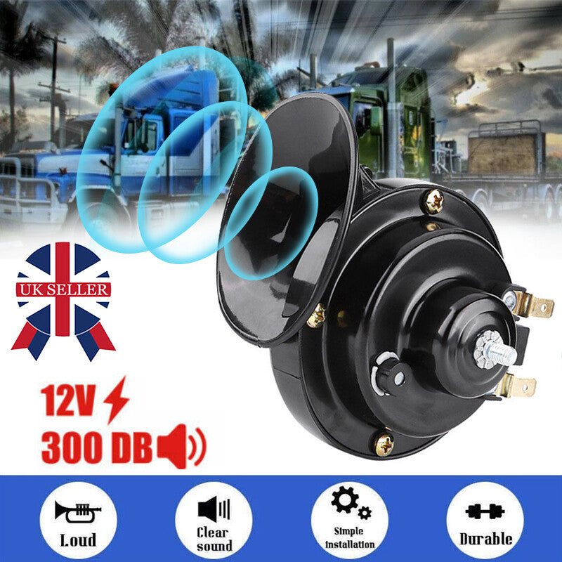 300DB 12V Electric Snail Horn Air Horn Raging Sound Fit For Car Boat Truck Train
