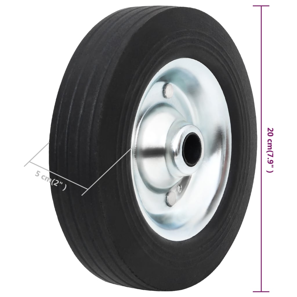 Wheel for Trailer Support Wheel Ø20x5 cm Solid Rubber and Steel