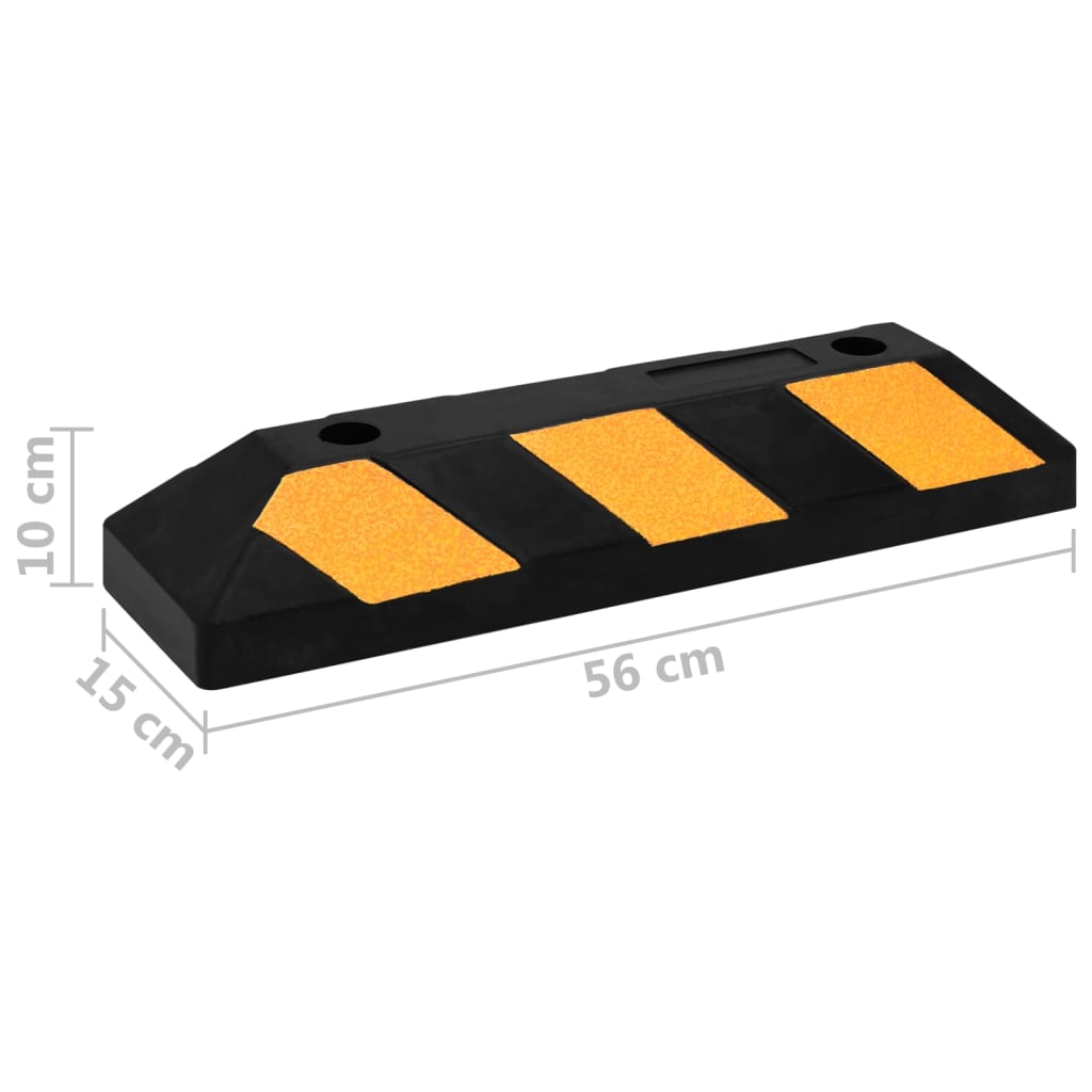 Reflective Parking Blocks, 2 pcs., 56x15x10 cm, Rubber
