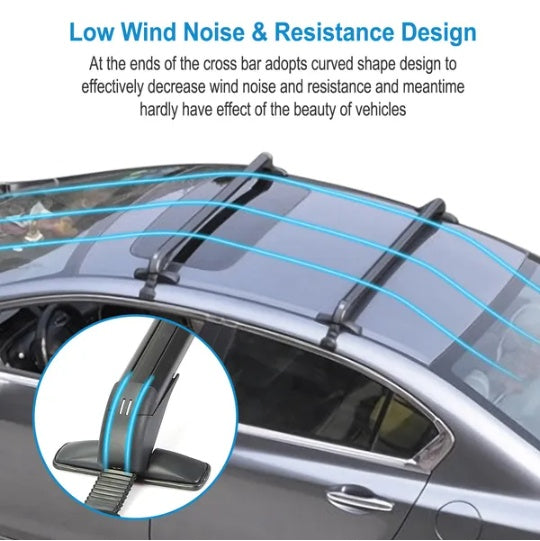 2PCS Universal 110cm 43-inch Car Roof Rack Cross Bar W Anti-Theft Lock Adjustable Window Frame 2 Versions Random Delivery