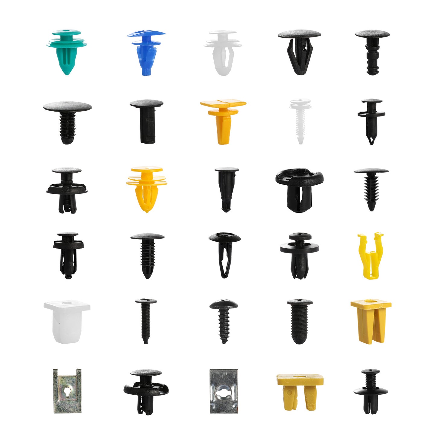 500Packs Bumper Fastener Rivets 30 Kinds Bumper Push Clips Fender Replacement Universally Fit Car Panel Skirt Shield Retainer