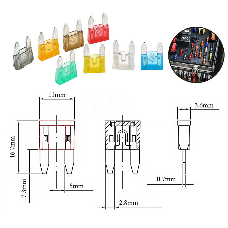 Car Blade Fuse Assortment – 120 Mini Fuses - image 5