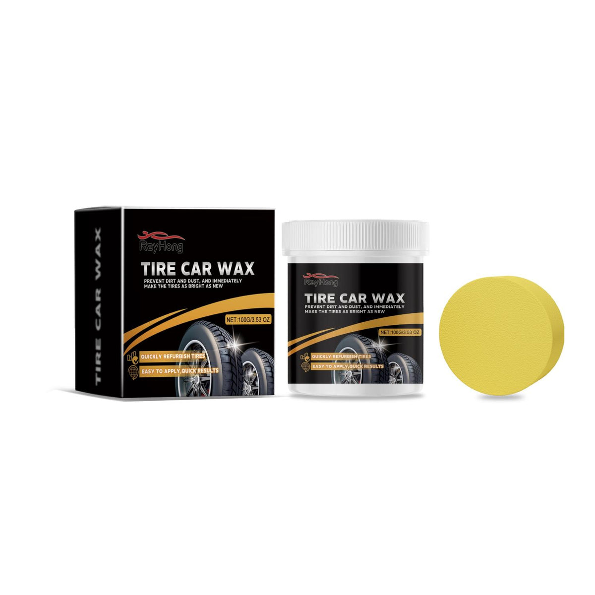Tyre wax with applicator sponge