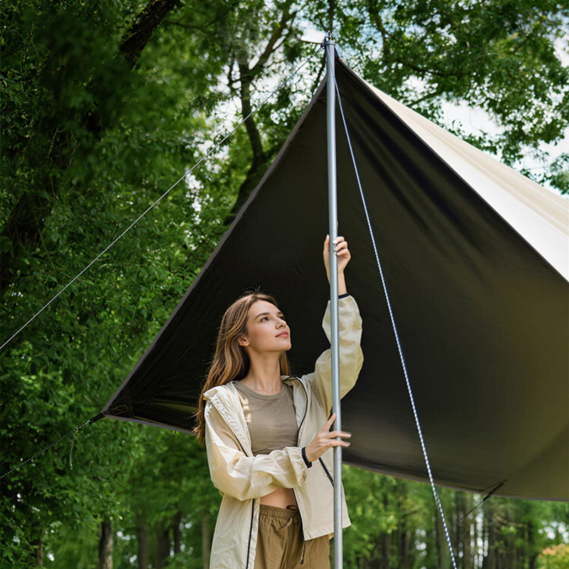 Black Coated Waterproof Camping Tarp With UV Block Canopy - image 9