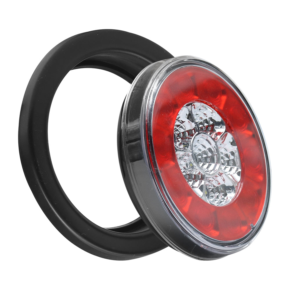 Truck Universal Small Taillight American Version, 16 LED Dual Color Rubber Ring Round Light ,12V, 4-pack