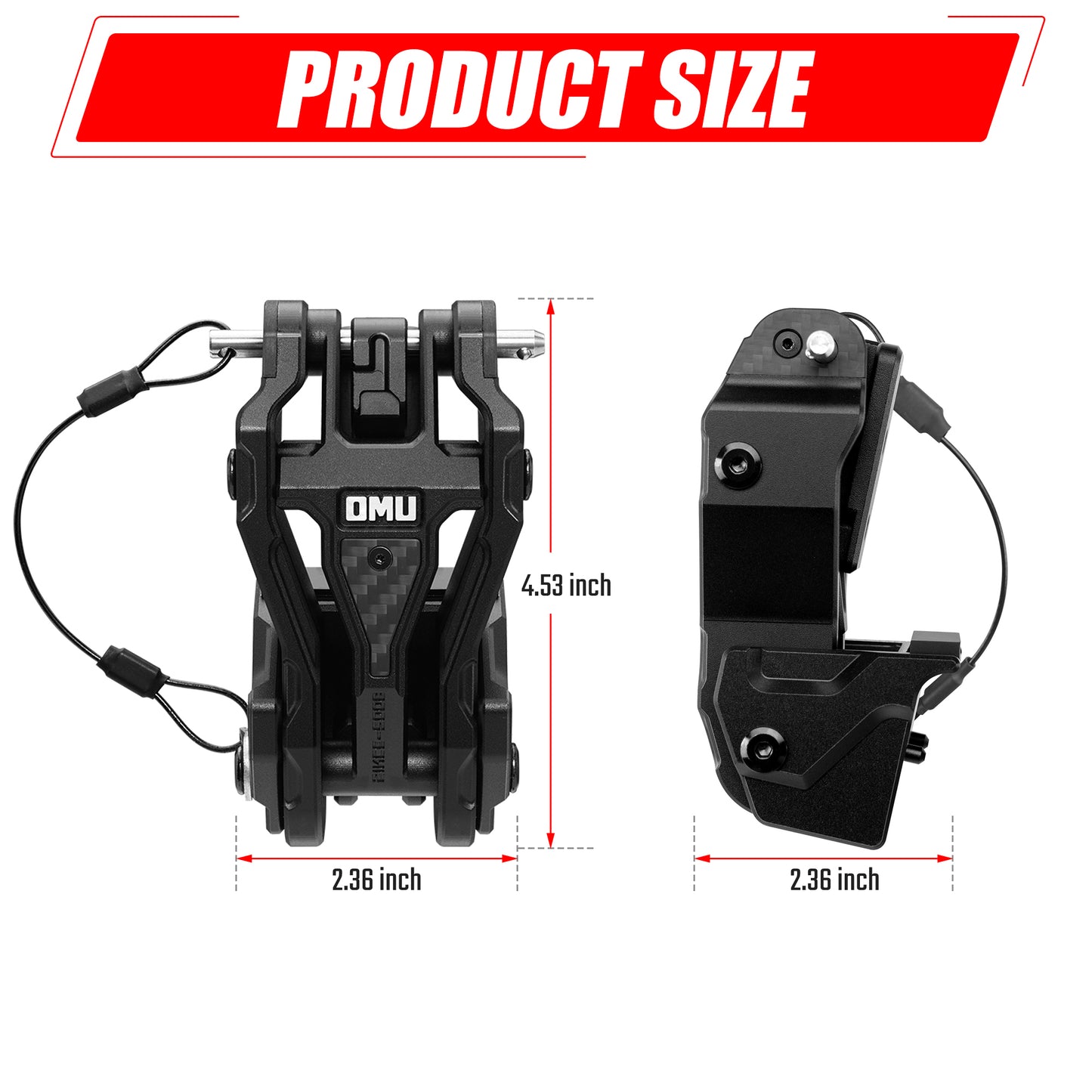 OMU Hood Latch Lock Catch Compatible With 2007-2018 Je Ep Wrangler JK&JKU 2018-2024 Wrangler JL&Gladiator JT, Aluminum Adjustable Hood Latches For Reducing Hood Shaking, 2 Pcs