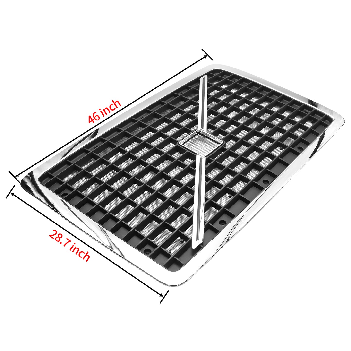 Fits 2004-2017 Volvo VNL Black Chrome Front Grille, With Lighting And Bug Net