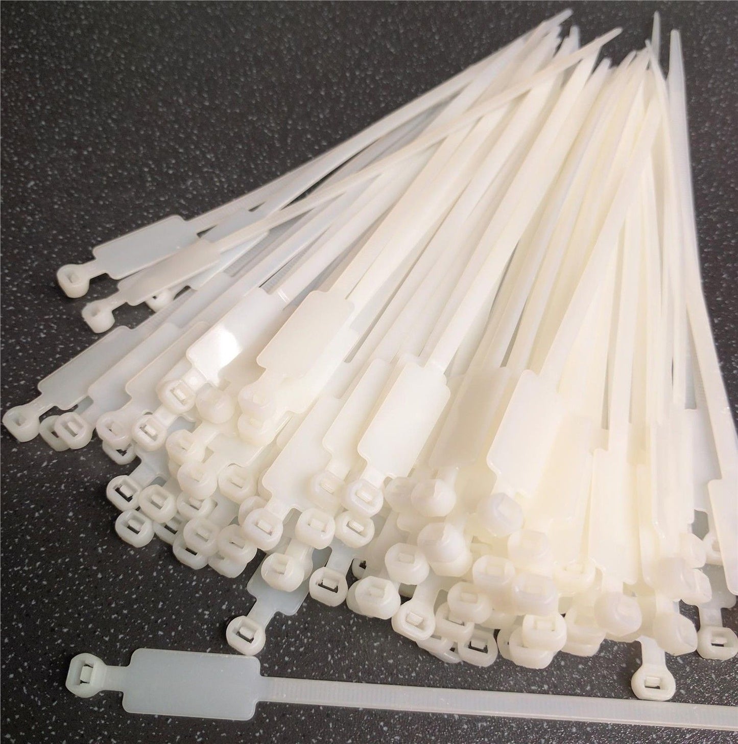 Marker White Cable Zip Ties 190 x 4.8mm, 100 Pieces