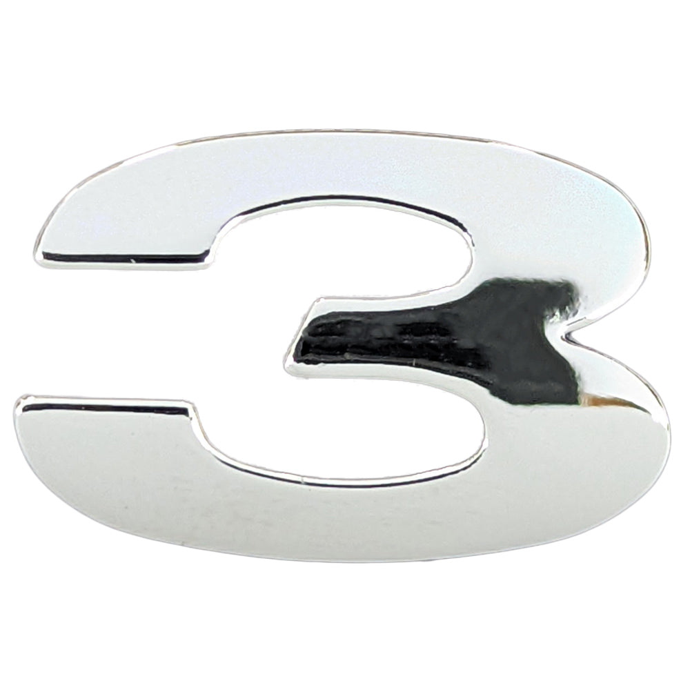 Chrome Number Badge "3"