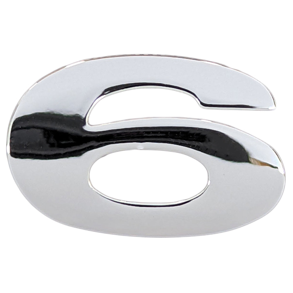 Chrome Number Badge "6"