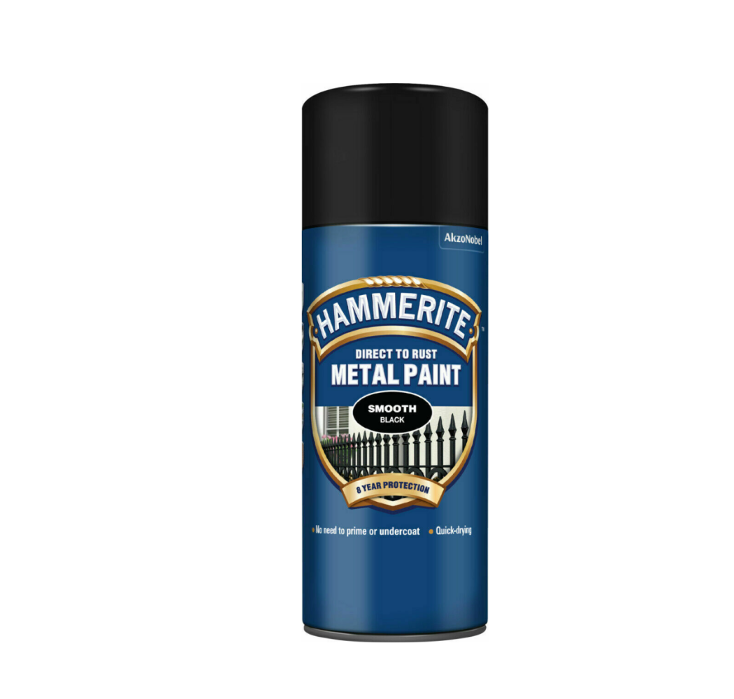Hammerite Direct to Rust Metal Paint Smooth Black 400ml