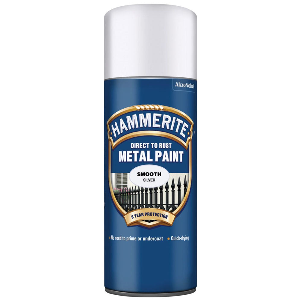 Hammerite Direct to Rust Metal Paint Smooth Silver 400ml