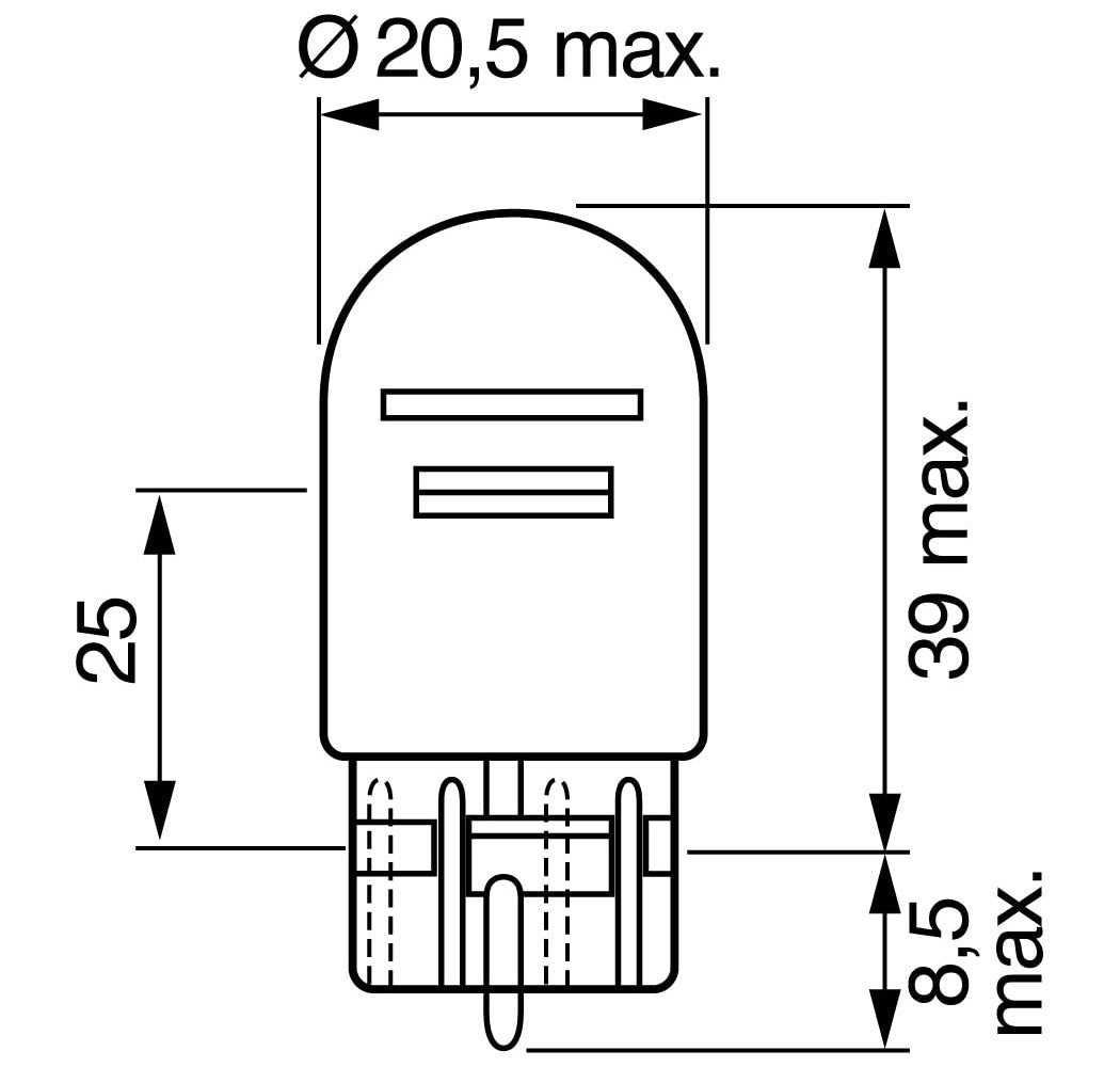 580 12V 21W/5W Capless Bulb