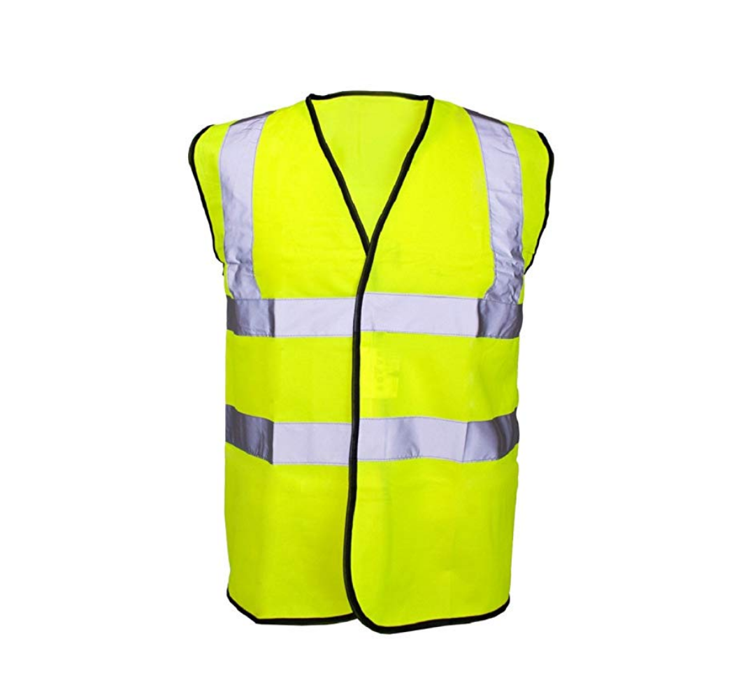 Yellow Reflective Hi-Vis High Visibility Vest (Large)