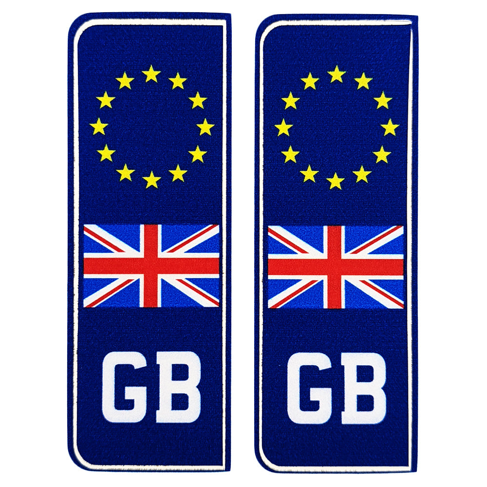 Pair Of GB Flag Stickers For Number Plates