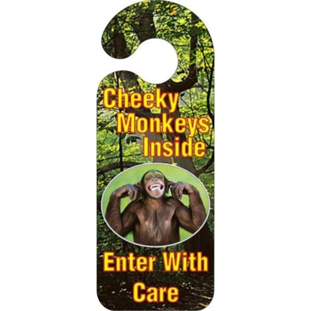 Cheeky Monkeys Inside - Door Hanger