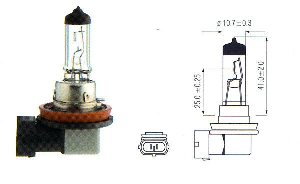 H8 708 Standard Replacement Halogen Bulb 12V 35W