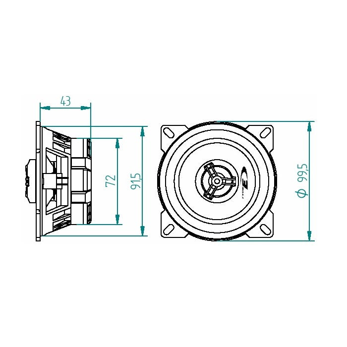 Alpine 4" (10cm) 2-Way 180W Coaxial Speakers