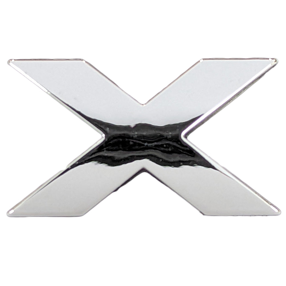 Chrome Letter Badge "X"