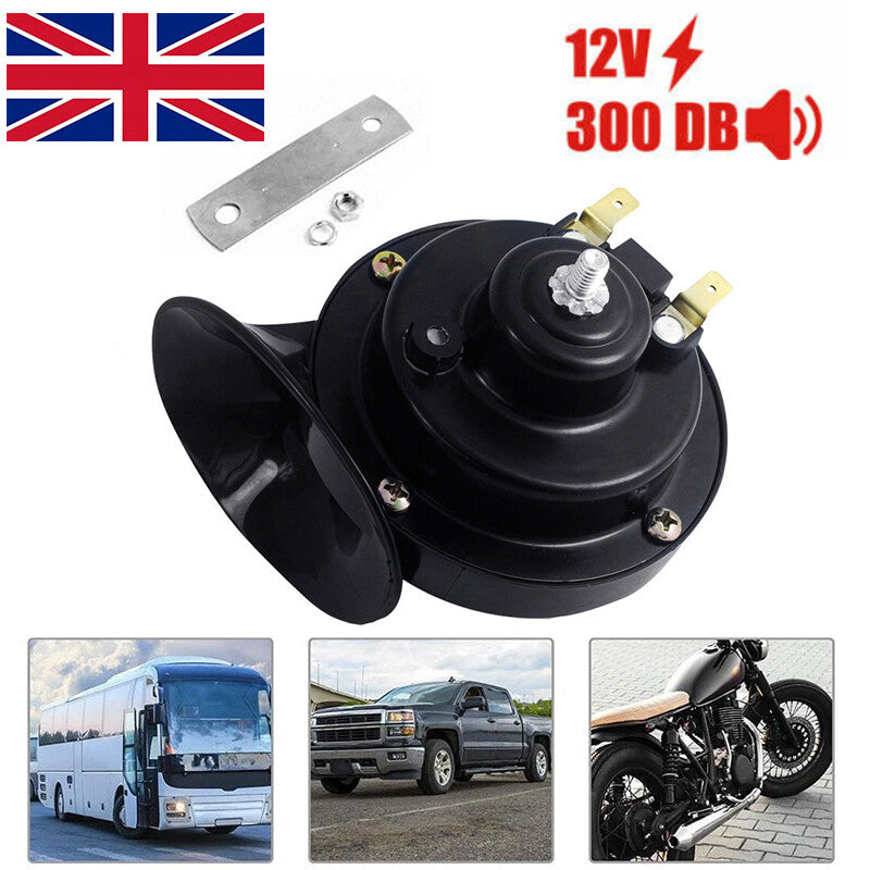300DB 12V Electric Snail Horn Air Horn Raging Sound Fit For Car Boat Truck Train