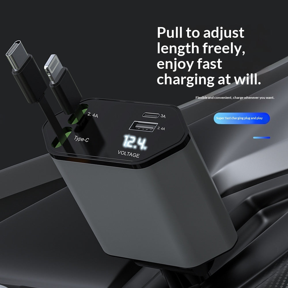 Retractable 4-in-1 Car Charger 120W – Built-in USB-C Cables - image 7