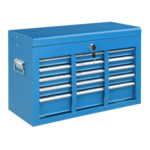 5 Drawer Lockable Steel Tool Chest, 330 Lbs Capacity, Blue Heavy-Duty Tool Storage Cabinet With Drawer Liners & Lid Support For Workshop Garage Maintenance