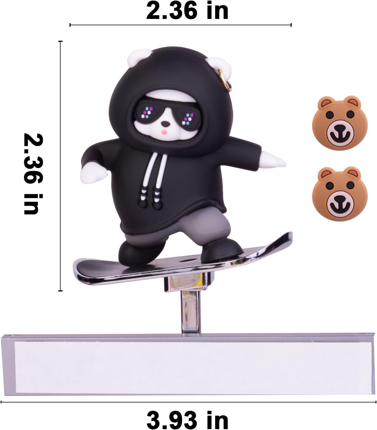Car Ornament Car Decoration High-temperature Resistant Car Dashboard Ornament Featuring A Skateboarding Bear Boasts Exquisite Craftsmanship And A Stunning Appearance.