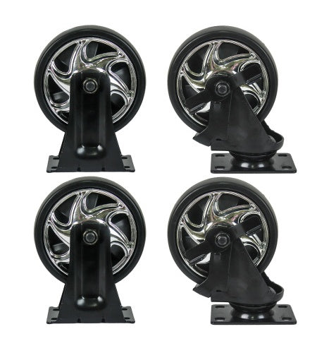 4 DRAWERS MULTIFUNCTIONAL TOOL CART WITH WHEELS AND WOODEN TOP-ORANGE