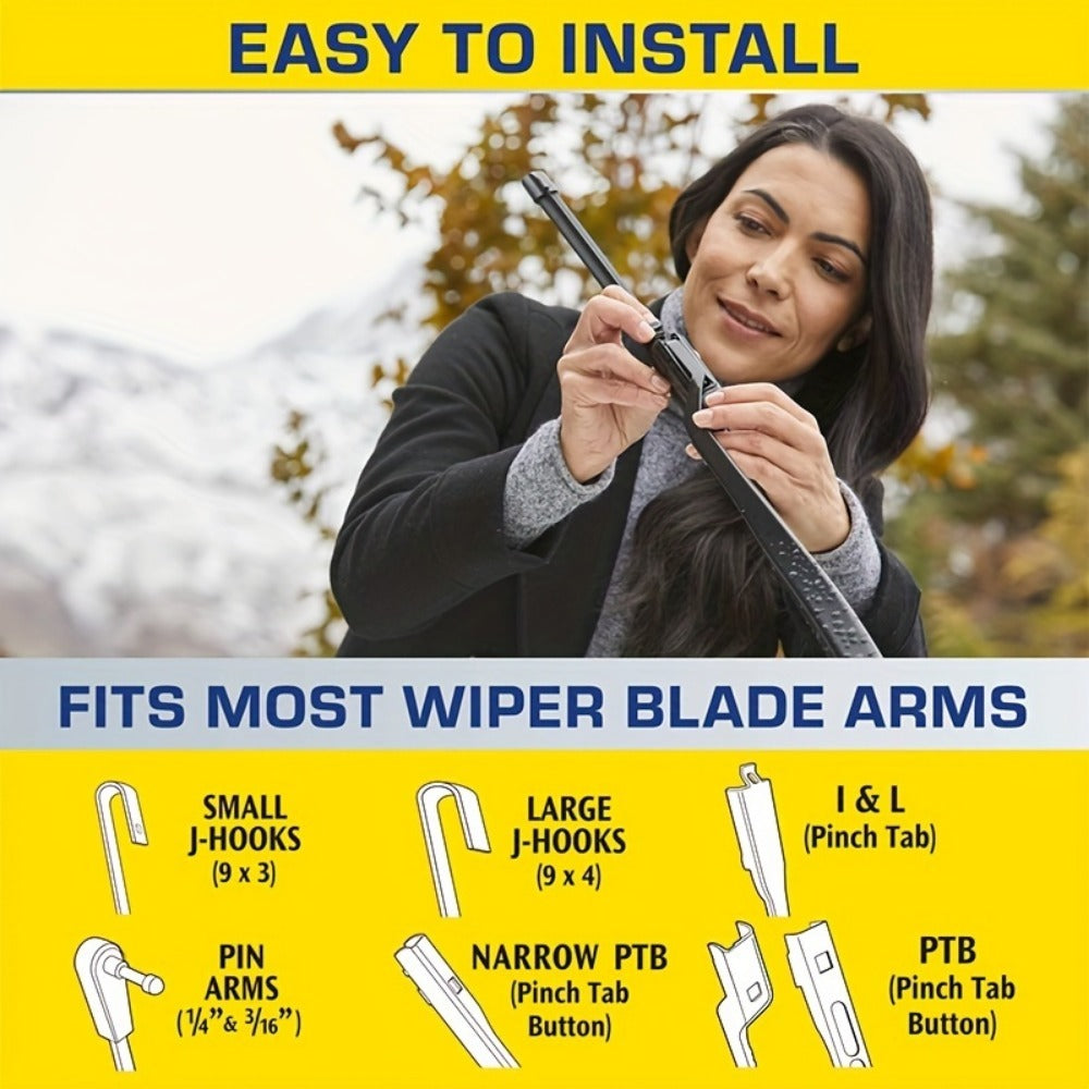 2-In-1 Wiper Blades,26 Inch Windshield Wipers, Automotive Replacement Windshield Wiper Blades With Patented Rain-X Water Repellency Formula