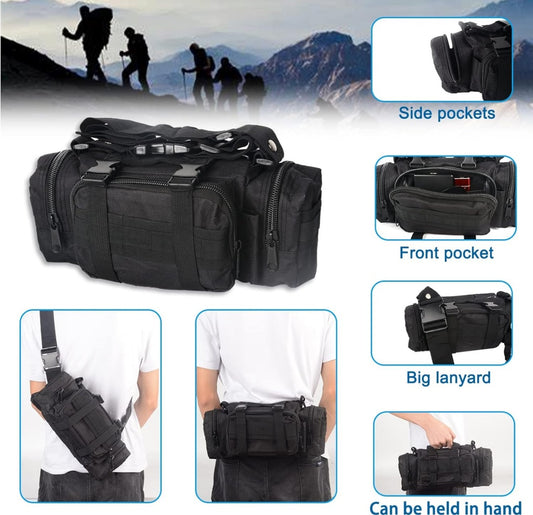 Universal Tactical Vehicle Back Seat Organizer With 3 Detachable Pouches