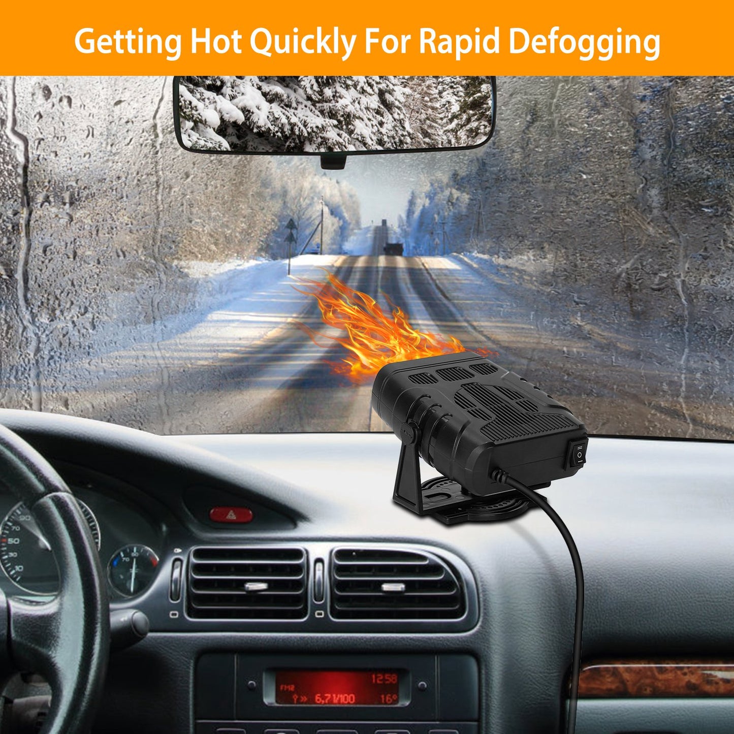 24V 200W Or  12V 120W Portable Car Heater Heating Fan 2 In 1 Defroster Demister Windshield Heater Automotive Cooling Fan