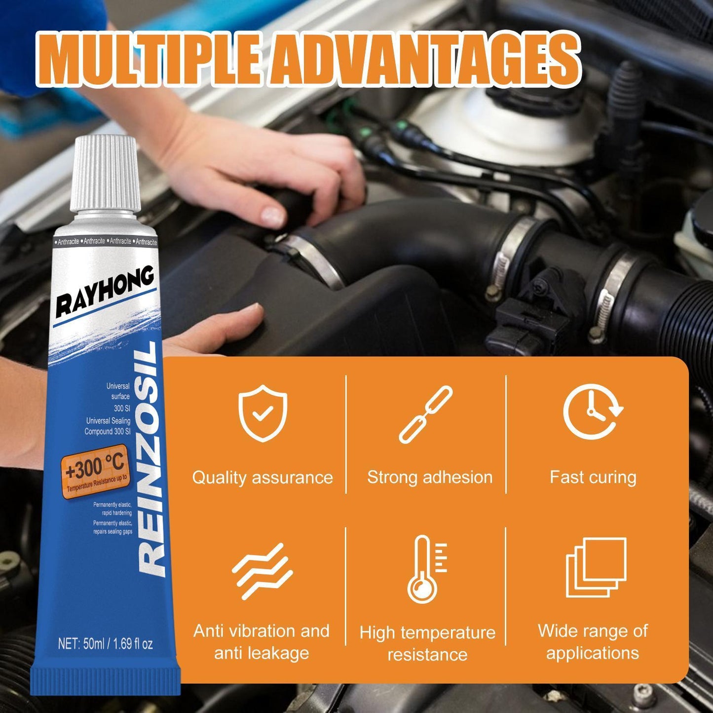 Leihong Engine Sealant, Automobile Metal Fuel Tank Oil Pan Cylinder Gasket Oil Resistant And High Temperature Resistant Automobile Maintenance Sealant