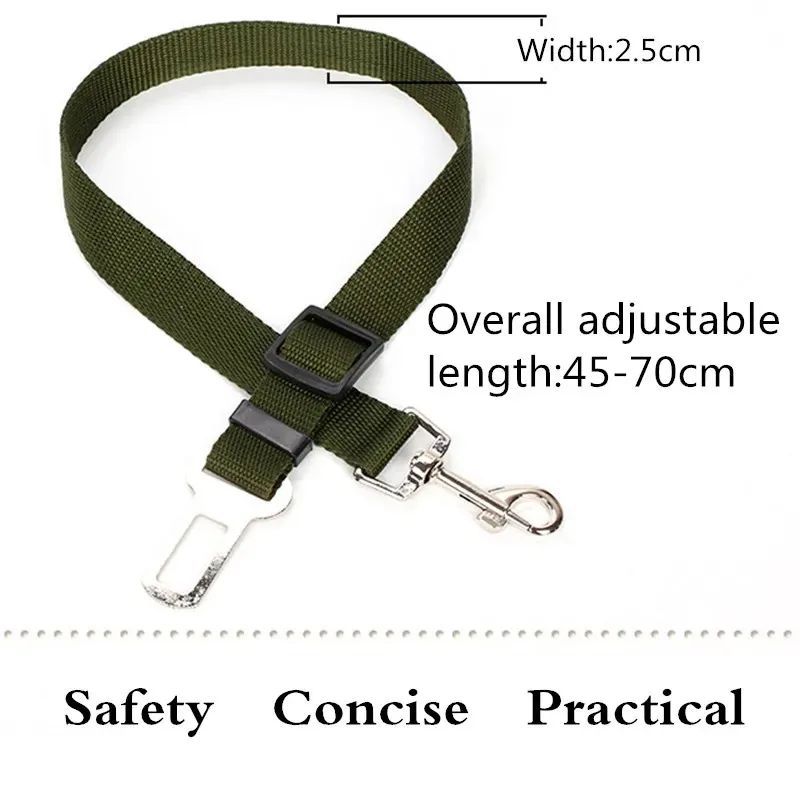 Adjustable dog car seat belt restraint