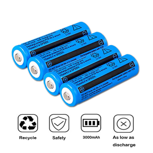 4pcs 18650 Lithium Batteries 3.7V Li-ion Rechargeable Battery For Headlight Fashlight(Logistics Only For USPS.TK/TMEU Only For Self-pickup)