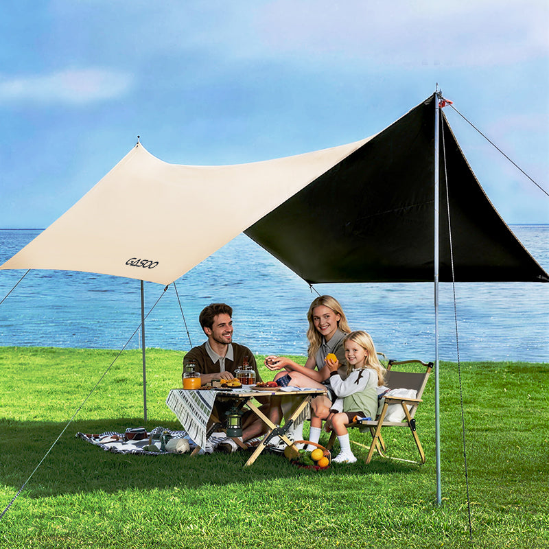 Black Coated Waterproof Camping Tarp With UV Block Canopy - image 4