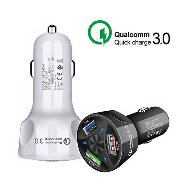 3-Port USB Car Charger – Quick Charge 3.0