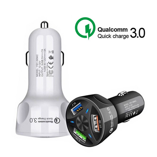 3-Port USB Car Charger – Quick Charge 3.0