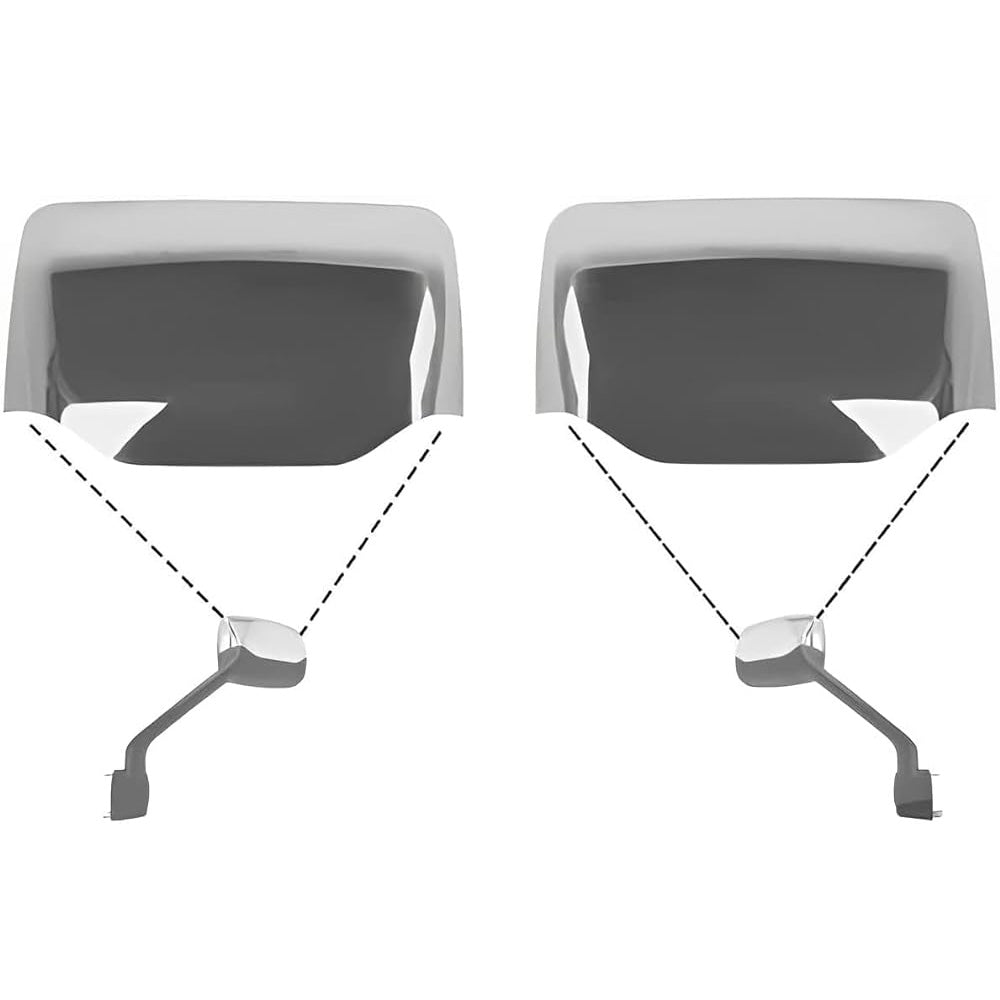 A Pair Of Chrome Hood Mirror Covers Fit For Kenworth & Peterbilt