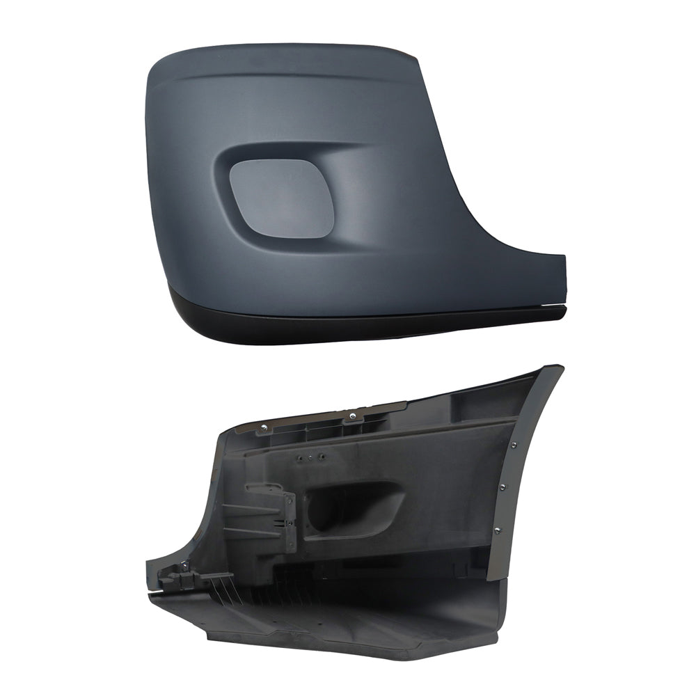 Freightliner Cascadia Bumper Right Side Reinforcement & Cover With NO Fog Hole