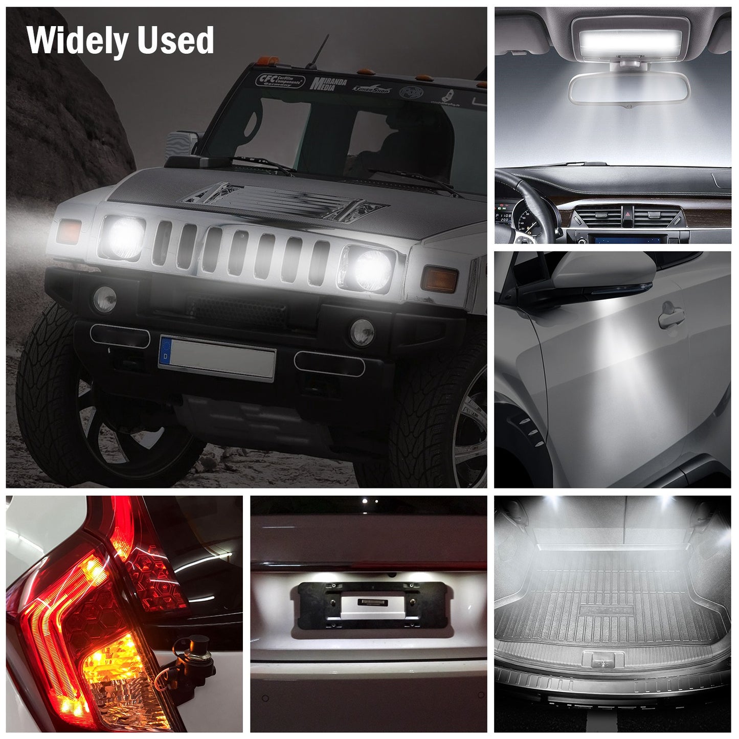 20Pcs Per Kit LED Car Light Bulbs 500lm T10 2323SMD 6500K White Auto Lamps Replacement For Dome Map Door Trunk Signal License Plate