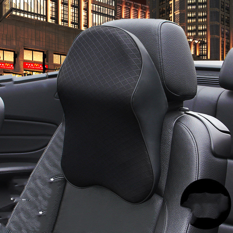 Car Headrest Neck Pillow – Beige or Black - Black