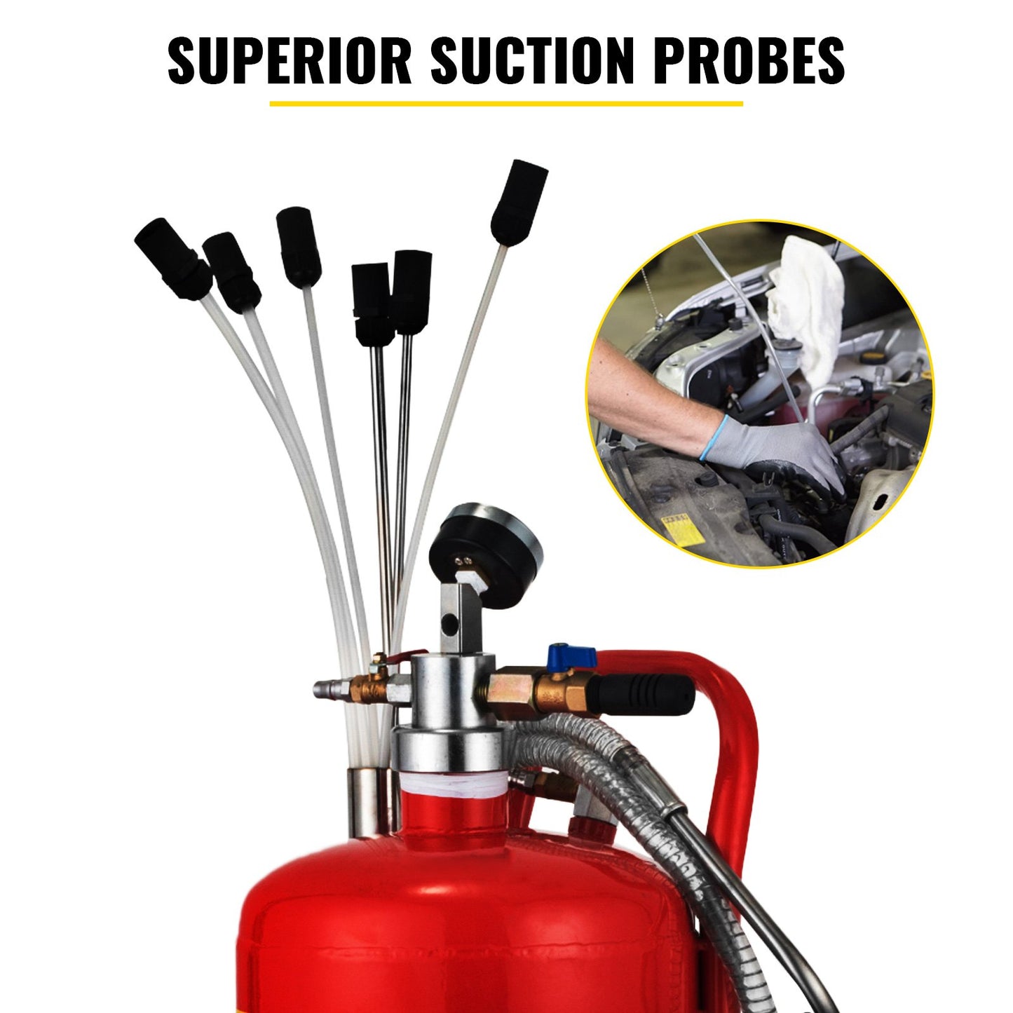 5 Gallon,22.7L Oil Extractor, Portable Air Pneumatic Waste Oil Garage Extractor Drain Draine Tank
