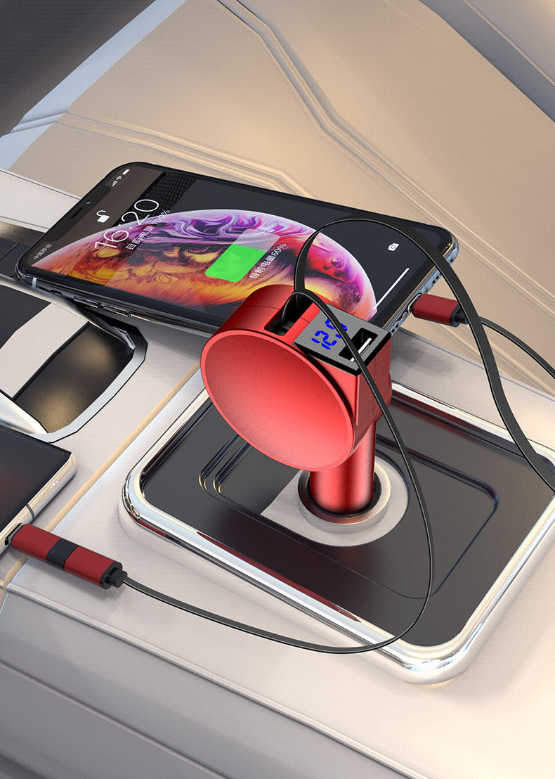 60W Dual Retractable Cable Car Charger - image 6