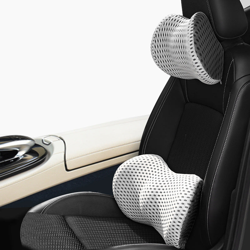 Memory Foam Car Headrest Lumbar Support Set