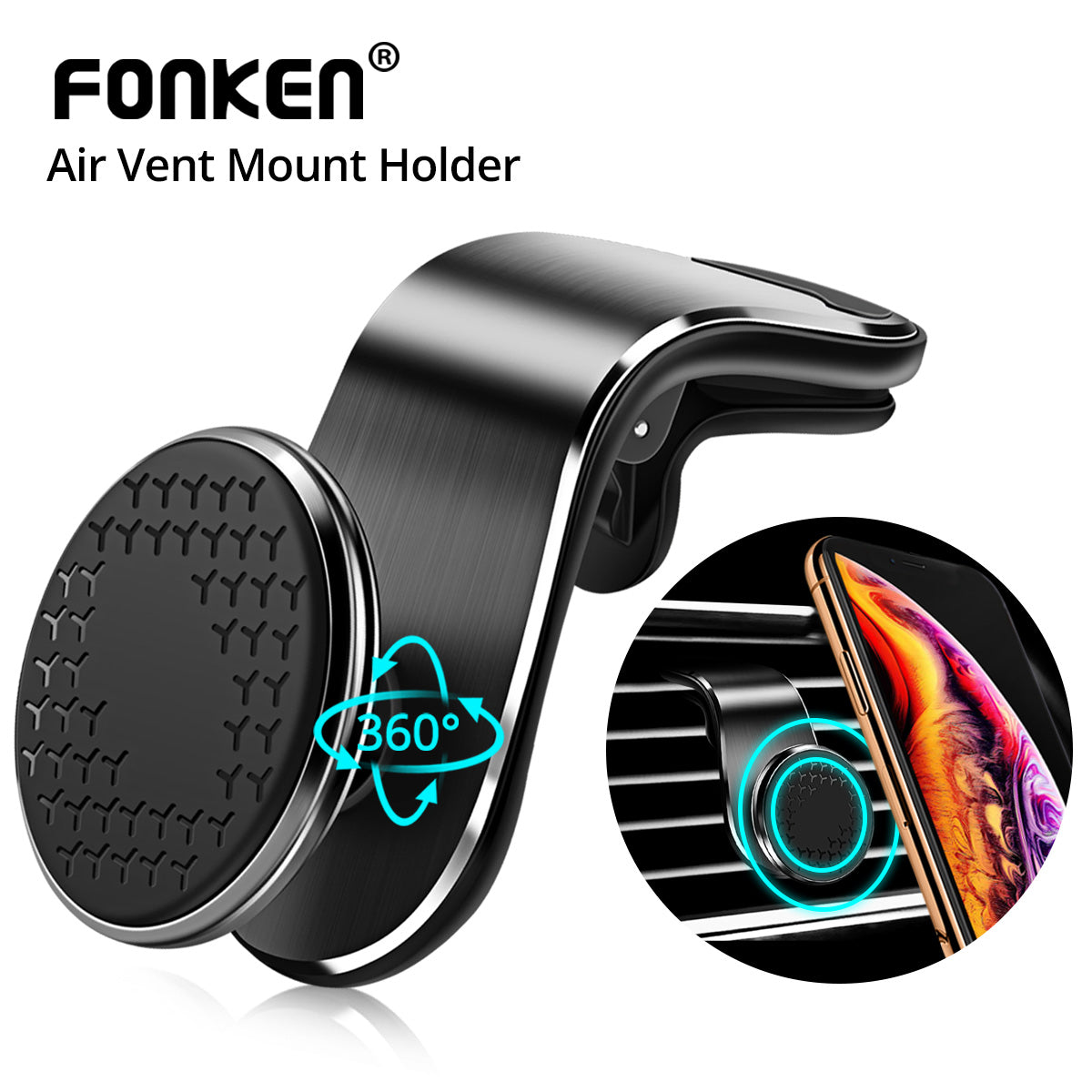 Rotating Magnetic Air Vent Car Phone Mount - image 5