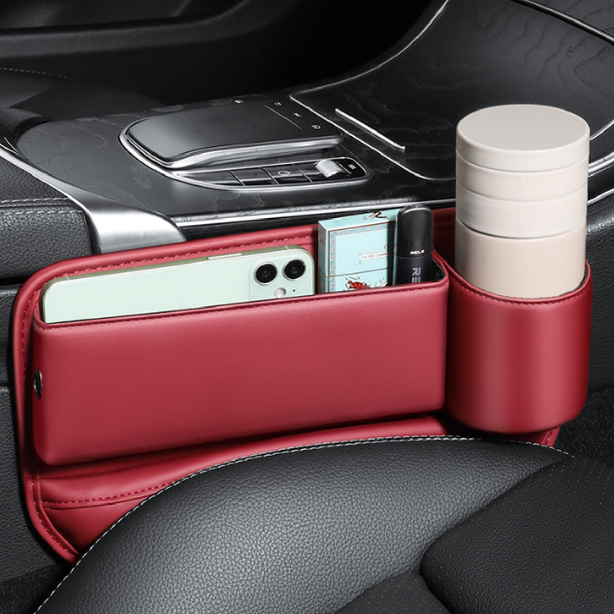 Car seat gap filler organiser with cup holder - image 9